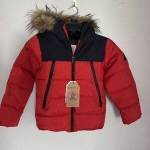 Avalanche Red Toddler Puffer Coat Winter Jacket Sz 5-6T Hooded Boys Girls NWT